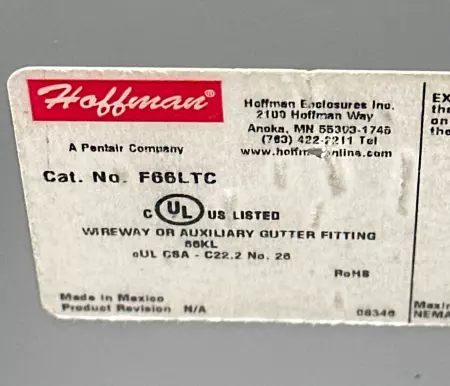 Hoffman F66LTC Lay-in Wireway Tee Fitting 