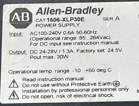 Allen-Bradley 1606-XLP30E SER.A Power Supply, Output 30W 
