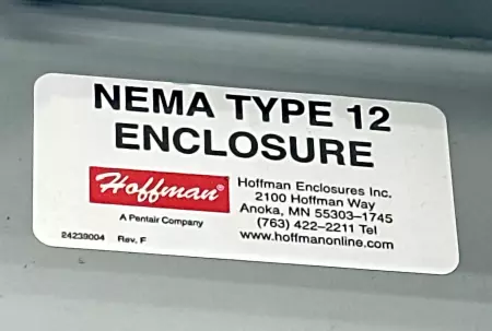 Hoffman NEMA TYPE 12 Reducer Lay-in Hinged Cover 4x4 to 5x2 Gray Steel 