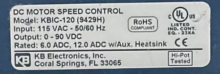 KB Electronics KBIC-120 DC Motor Speed Control Module 