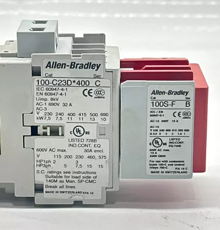 Allen-Bradley 100-C23D*400 SER.C Safety Contactor, 690V 32 amp 