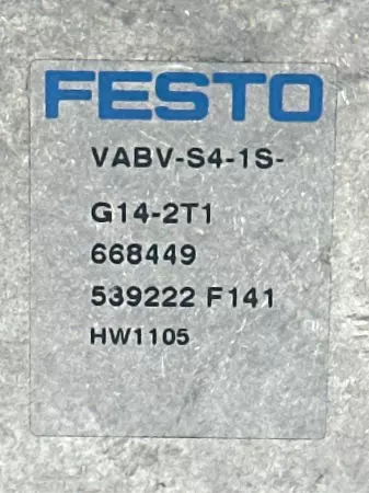 Festo 668449 Manifold Block Sub-Base Type: VABV-S4-1S-G14-2T1 