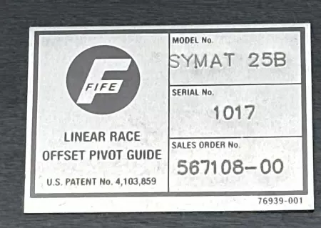 Fife SYMAT 25B Linear Offset Pivot Guide 