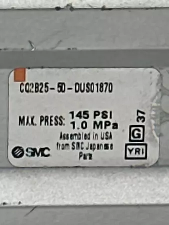 SMC CQ2B25-50-DUS01870 Pneumatic Compact Cylinder, Bore 25mm Stroke 50mm 