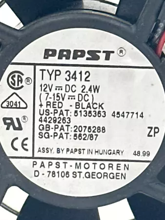 Papst TYP 3412 Electronic Component Fan 