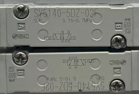 SMC SY5140-5DZ-02F Dual Solenoid Valve and Manifold Assembly 