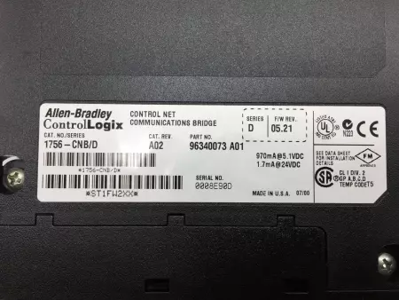 Allen-Bradley 1756-CNB/D SER.D Control Net Communications Module - IN GERMANY 