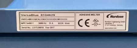 Nordson 8104629 Versa Blue® Hot Melt Application System 