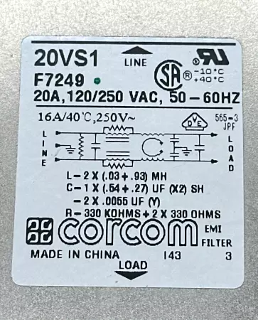 Corcom 20VS1 EMI Filter 