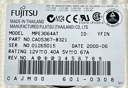 Fijitsu MPE3064AT Hard Disk Drive 6.4GB 