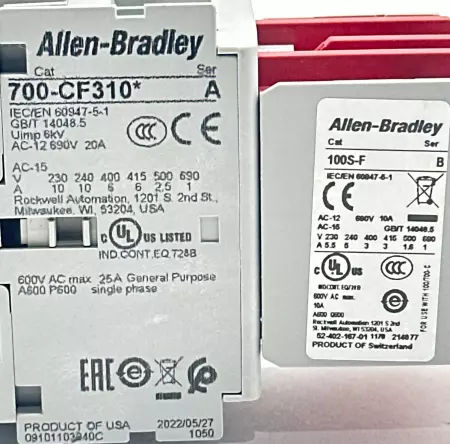 Allen-Bradley 700S-CF440EJC SER.A Safety Control Relay, 690V 10-25A 