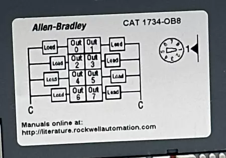 Allen-Bradley 1734-OB8 Input Module W/1734-MB Mount., 1734-RTBS Terminal Block 