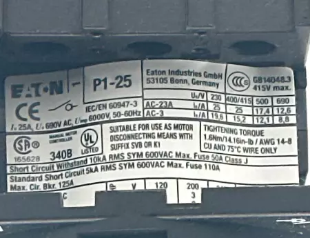Eaton HI11-P1/P3/Z Rotary Disconnect Switch 