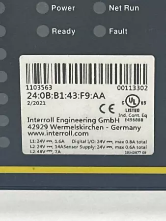 Interroll 1103563 MultiControl Analog Interface For RollerDrive 