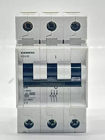 Siemens 5SX23 3-Pole Circuit Breaker, 400VAC 6A 