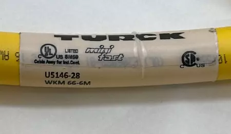 Turck U5146-28 Mii-Fast Power/Signal Cable, 600V 6X16AWG, 15Ft 