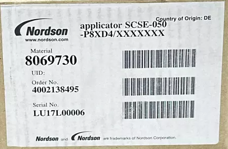 Nordson 8069730 Hot Melt Speed-Coat® Applicator SCSE-050-P8XD4 