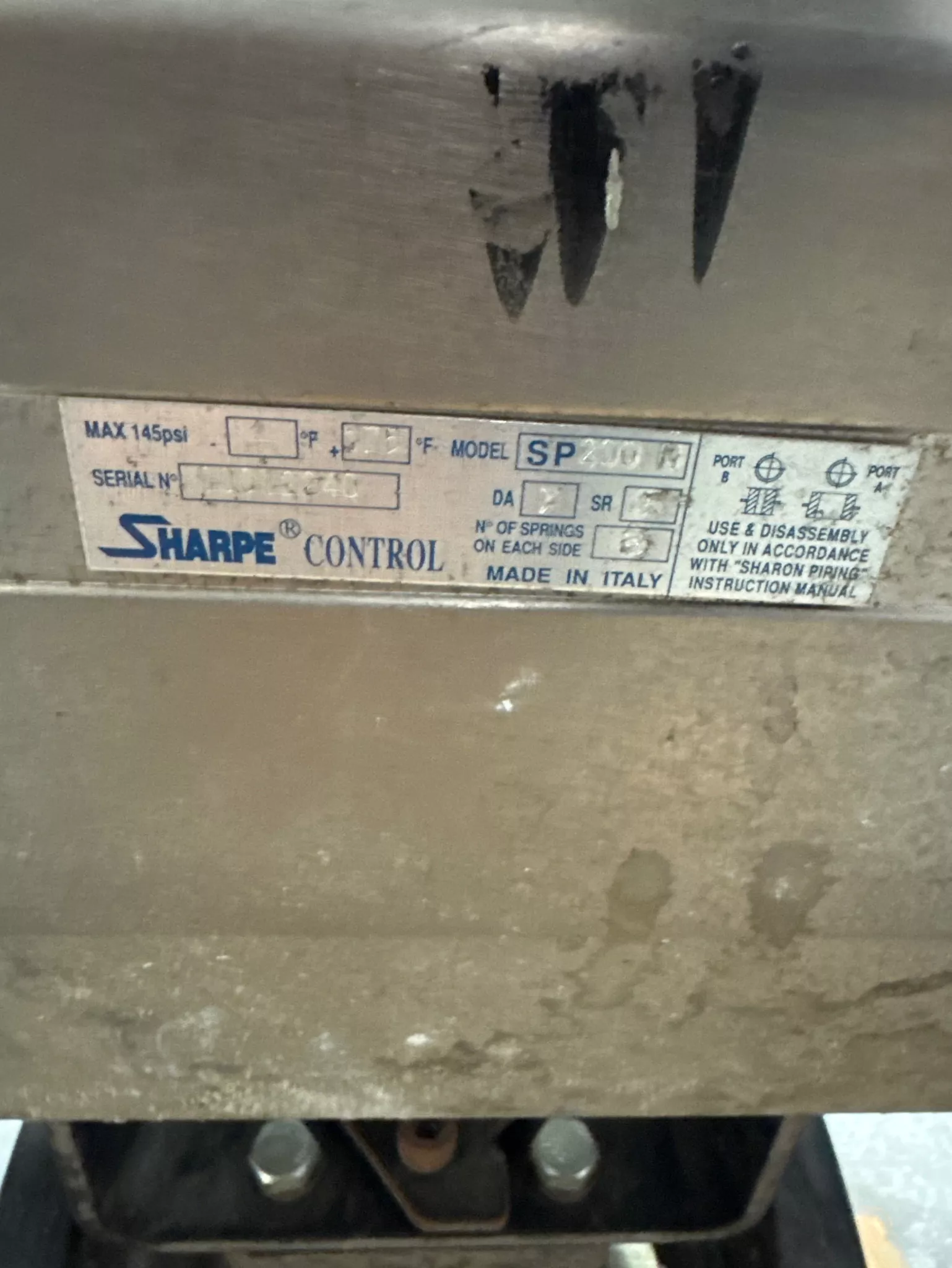 Sharpe SP200N Valve 6