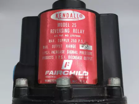 FAIRCHILD/KENDALL 25434 MODEL 25 REVERSING RELAY MAX OUTPUT RANGE 30PSI 