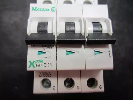 Moeller FAZ-C10/3 New Moeller 3 Pole Circuit Breaker - FAZ-C10/3 