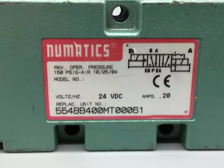 NUMATICS 554BB400MT00061 DOUBLE SOLENOID CONTROL VALVE 