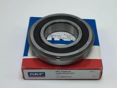 NEW SKF 6209-2RSNRJEM RADIAL DEEP GROOVE BALL BEARING 45MM BORE 