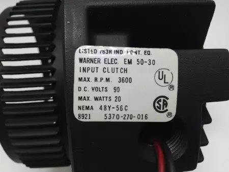 Warner Electric EM 50-30 Input Clutch Module 90VDC 