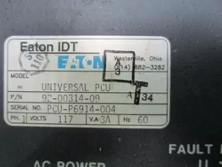 Eaton 92-00314-09 Fused Power Control Unit 