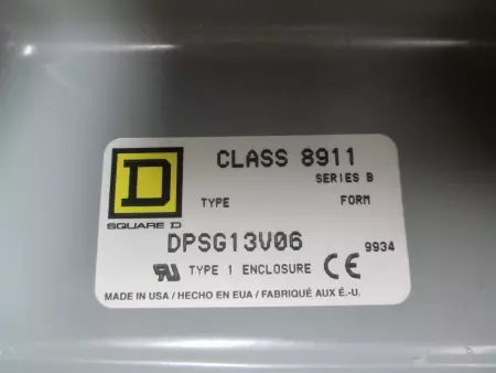 Square D DPSG13V06 Panel Enclosure W/3-Pole Motor Starter 600V 20Amps 
