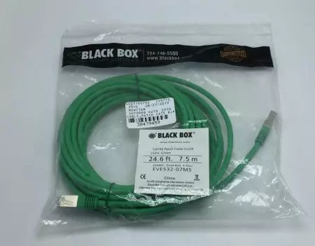 NEW BLACK BOX EVE530-07M5 CAT5E PATCH CABLE F/UTP LSZH GREEN 7.5M 