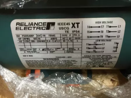 RELIANCE ELECTRIC P56H5420 1/2HP AC MOTOR TYPE P 1725RPM 