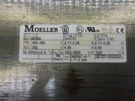  Moeller STZ 1.0 Transformer 1000/2800VA 