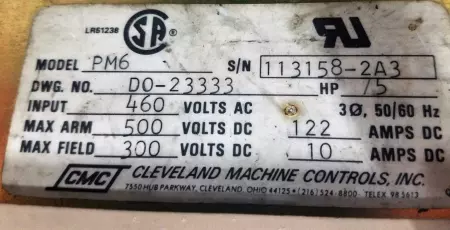 Cleveland Machine Controls PM6 Pacemaster™ 6,  75HP Motor Control 