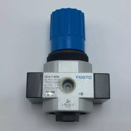  FESTO LR-1/4-D-7-O-MINI PRESSURE REGULATOR 1600L/MIN 16BAR #162599 TESTED 