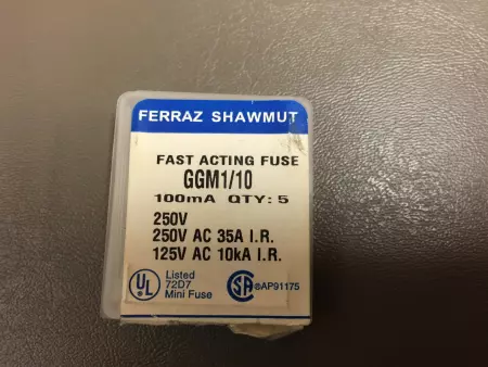 NEW Ferraz Shawmut GGM1/10 Fast Acting Fuses 250V 10Amp Lot of 5