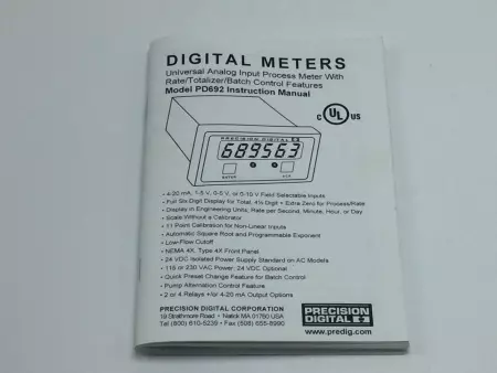 Precision Digital PD692-3-14 Analog Input Rate/Totalizer 