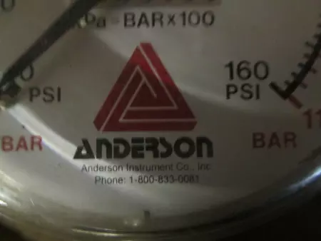  ANDERSON 9803536 PRESSURE Gauge 0-160 PSI TESTED 