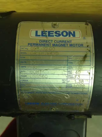 Leeson 98032 DC Motor, 0.75HP Frame USS56C W/Liberty Process Pump 