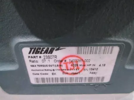 Dodge 23S07R Tigear 2 Right Angle Gearbox, Ratio 7:1 