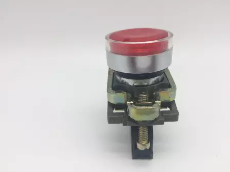  Telemecanique ZB4BW34 Red Pushbutton Light Module W/ZBV-6 Light Block 