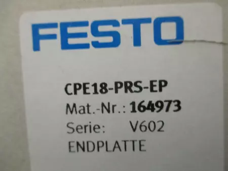 NEW FESTO CPE18-PRS-EP MANIFOLD End Plate 