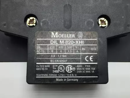  MOELLER DIL-M185 NON-REVERSING CONTACTOR, 110-250VAC COIL 