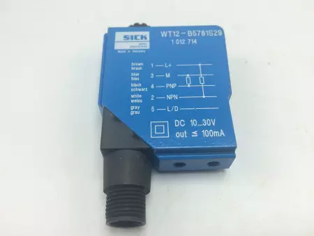 SICK WT12-B5781S29 PHOTOELECTRIC CONTRAST SENSOR, P/N WT12-B5781S29, 1012714 