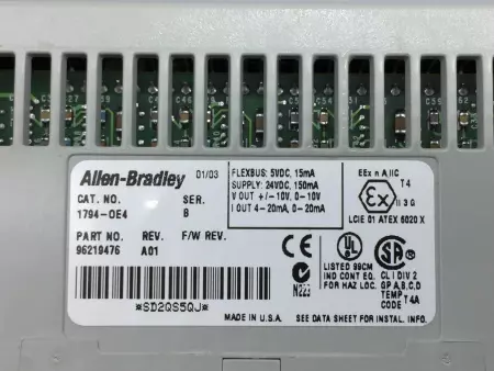  ALLEN BRADLEY 1794-OE4 SER.B FLEX I/O ANALOG OUTPUT MODULE TESTED/EXCELLENT 962