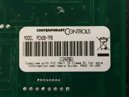 CONTEMPORARY CONTROLS PCX20-TPB CONTROL BOARD 