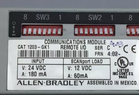  Allen-Bradley 1203-GK1 SER.C REMOTE I/O TESTED 