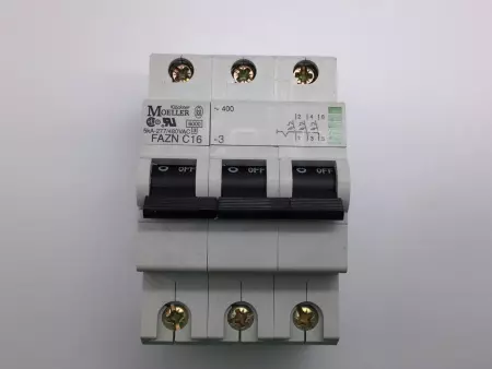 NEW MOELLER FAZN-C16-3 CIRCUIT BREAKER 16A, 3 POLE, 277-480VAC, 5KA PN# FAZN-C16