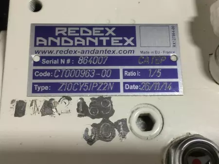 Redex-Andantex Z10CY5IPZ2N Spiral Bevel Gearbox, 5:1 Ratio 