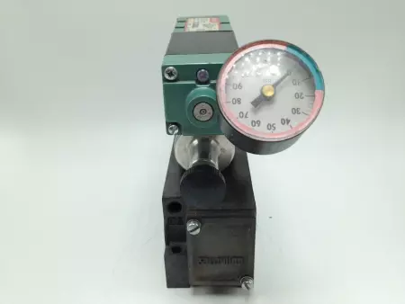 Numatics 153SA415M0000061 Solenoid Valve W/Regulator Base and Gauge 