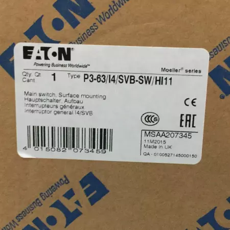 Eaton/Cutler-Hammer P3-63/I4/SVB-SW/HI11 Main Switch Interruptor 